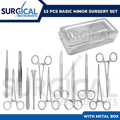 #ad 13 pcs Basic Minor Surgery Set with Box Stainless Steel Surgical Instruments $24.99