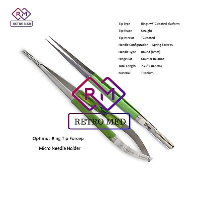 #ad Optimus Jacobson Heavy Needle Holder Ring Forcep Straight TC coated jaws $237.00