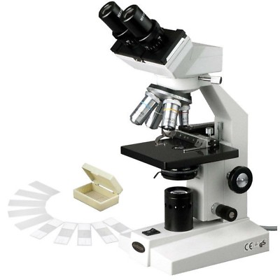 #ad AmScope 40x 1000x Binocular Biological Microscope Mech Stage Slides $165.99
