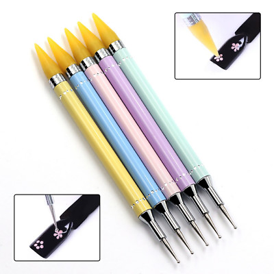 #ad Dual ended Dotting Pen Nail Art Rhinestone Picker Wax Pencil Crystal Handle New $1.61