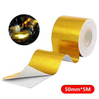 #ad 2quot;x15#x27; Roll Self Adhesive Reflective Gold High Temperature Heat Shield Wrap Tape $8.99