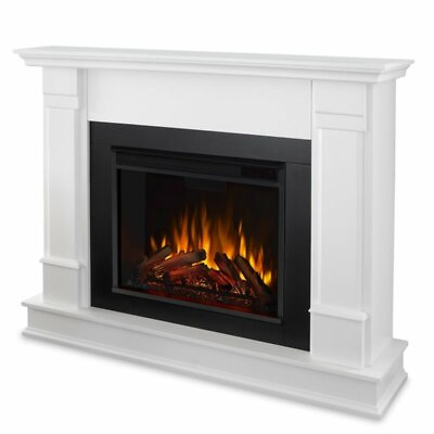 #ad Real Flame Silverton Contemporary Solid Wood Electric Fireplace in White $644.64