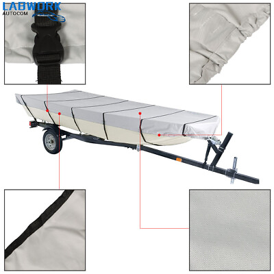 #ad For Jon Boat Cover 12ft 14ft 16ft 18ft Width up to 56#x27;#x27; 70#x27;#x27; 75#x27;#x27; 600D $41.39