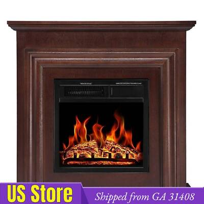 #ad 36#x27;#x27; Walnut Brown Electric Fireplace with Mantel Package Heater from GA 31408 $339.99