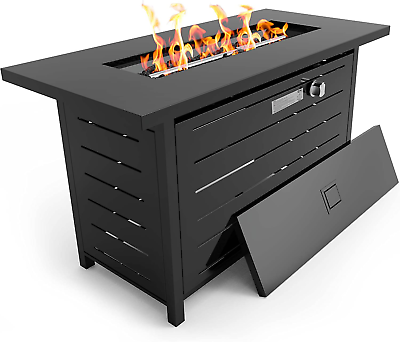 #ad 42 Inch Gas Fire Pit Table 50000 BTU Propane Fire Pits for outside with Steel $362.11