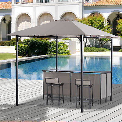 #ad #ad 3PC Outdoor Patio Bar Table Set Chairs W Sunshade Canopy Backyard Furniture $389.99