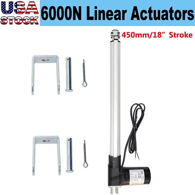 #ad Electric 450mm 18quot; Stroke Linear Actuator 1320 Lbs Lift 6000N Max Load 12V Motor $49.99