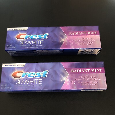#ad 2 Crest 3D White Toothpaste Radiant Mint 3.8 oz Ea Free Shipping Exp 2024 $9.89