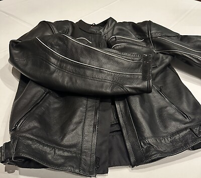 #ad Brand New Leather Jacket for Cafe Bike Riders Safety Pads Men Imported. AU $469.99