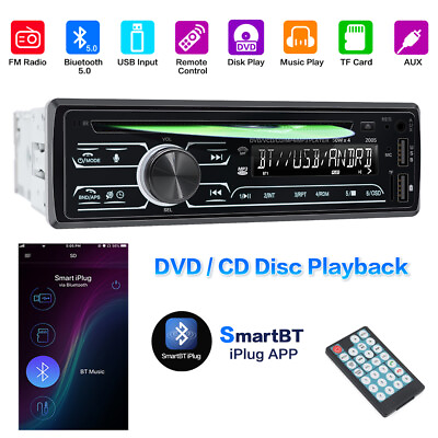 #ad Single Din Car Stereo Audio In Dash Bluetooth CD DVD MP3 Player APP USB FM Radio $53.99