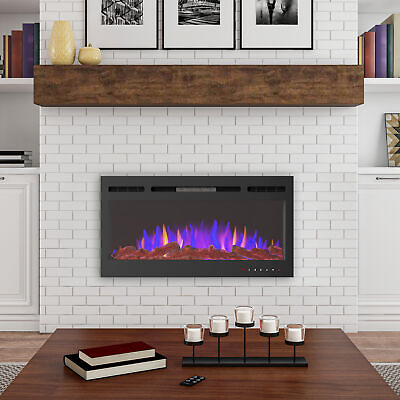 #ad #ad 36 Inch Electric Fireplace Front Vent Wall Mount or Recessed LED Flames Remote $249.99