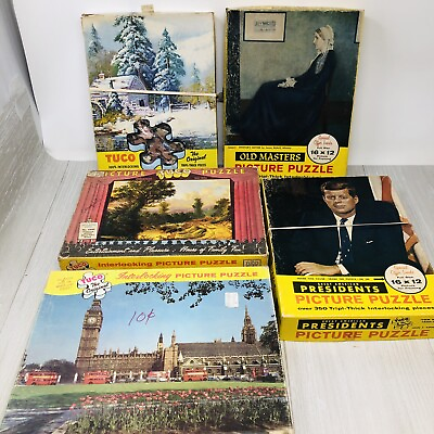 #ad Vintage Puzzle Lot TUCO Assorted Lot Old Masters Kennedy Window #58 $24.99