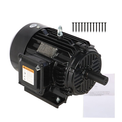 #ad 5HP 3 Phase New Electric Motor 1800 RPM 184T Frame TEFC 230 460 Volt Severe Duty $442.99