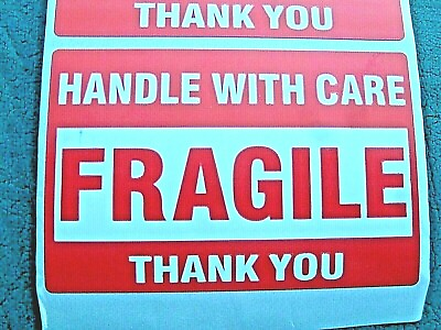 #ad FRAGILE Handle With Care Stickers 2quot; x 3quot; Pack of 30 THIRTY Self Stick Labels $1.59