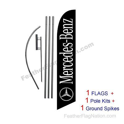 #ad Custom black Mercedes Benz 15#x27; Feather Banner Swooper Flag Kit with polespike $59.85