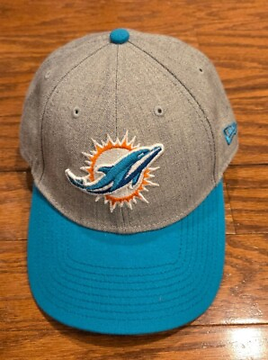 #ad Miami Dolphins New Era 9forty Velcroback Hat Cap Grey Aqua NFL $11.04
