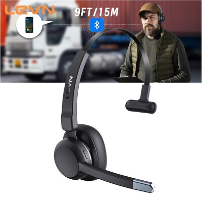 #ad #ad LEVN Trucker Bluetooth Headset Wireless Headset With Mic Noise Cancelling $19.32