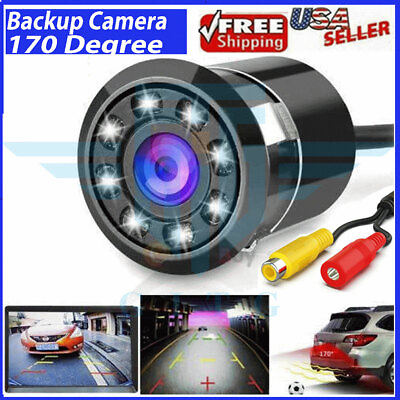 #ad Car Rear View Backup Reverse Camera 170° CMOS 8 LED HD Night Vision Waterproof $11.99