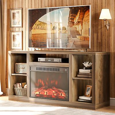 #ad Fireplace TV Stand with 26quot; Electric Fireplace for 65 Inch TV Modern Farmhouse $314.99