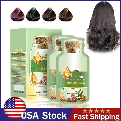 #ad Natural Plant Hair Dye Bubble New Botanical Based for Grey Hair Color Bubble Dye $11.89