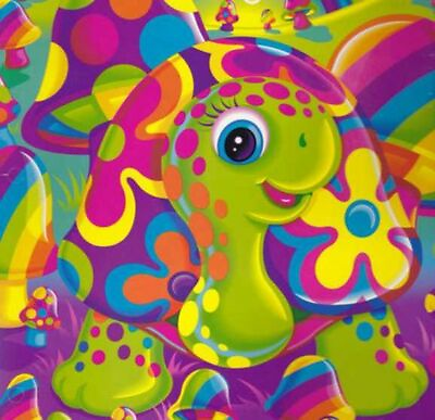 #ad 80#x27;s Rainbow Funky Colorful Turtle Fan Art 8x8 Craft Quilt Cotton Fabric Block $14.80