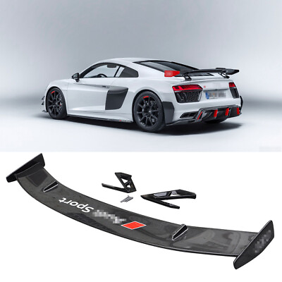 #ad Dry Carbon Fiber Rear Trunk Wing Lips For Audi R8 2016 2022 Sport Style Spoiler $2799.65