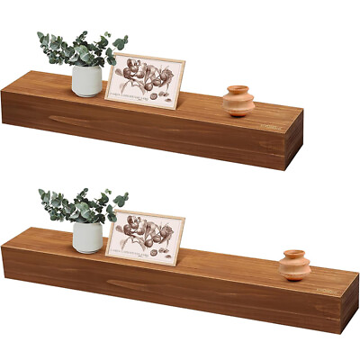 #ad 48inch 60inch Fireplace Mantel Wooden Wall Mounted Shelf 9quot; Deep Solid Fir Wood $119.99