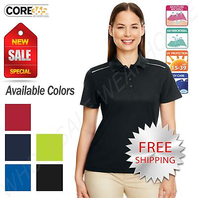 #ad Core 365 Womens Radiant Reflective Polo Shirt Performance UV Protect 78181R $19.07