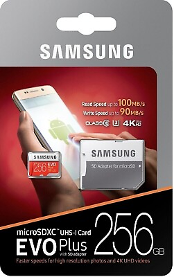 #ad SAMSUNG EVO Plus 256GB MicroSD Micro SDXC C10 Flash Memory Card w SD Adapter $15.90
