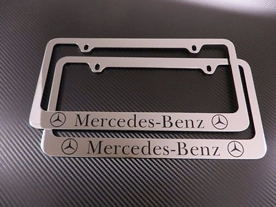 #ad 2 Brand New MERCEDES BENZ chromed METAL license plate frame $23.99