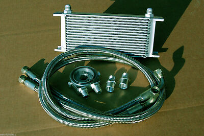 Oil Cooler Kit Large Capacity Stainless Hose Universal BIG SS ALUMINUM PLATE $137.84