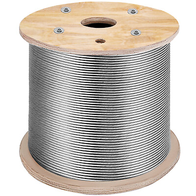 #ad VEVOR T316 1000ft Stainless Steel Cable 1 8quot; 1x19 Wire Rope Cable Railing $94.99