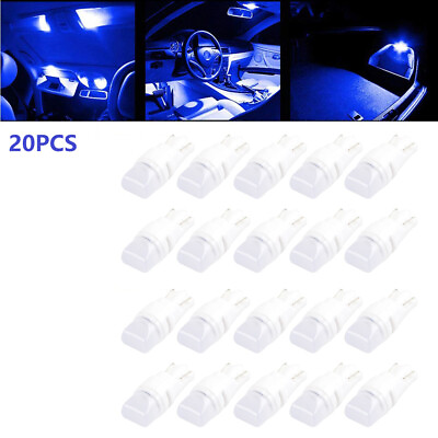 #ad 20Pcs T10 W5W Blue LED Instrument Panel Dash Lights Lamps Bulbs 8000K 192 168 $16.99