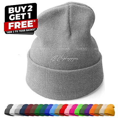 #ad Solid Plain Beanie Hat Cap Knit Ski Skully Cuff Winter Warm Men Women Slouchy CF $5.95