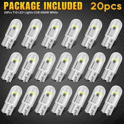 #ad 20pcs White T10 194 168 W5W 2825 LED License Plate Interior Light Bulb 6000K $3.70