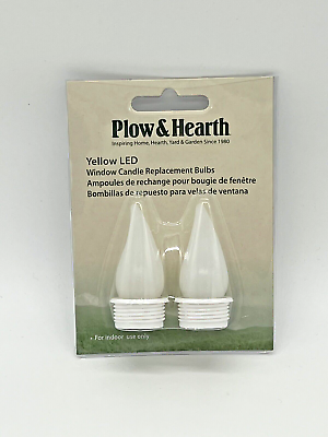 #ad Plow amp; Hearth Yellow LED White Base Replacement Bulbs Window Candles 2 Pack $13.97