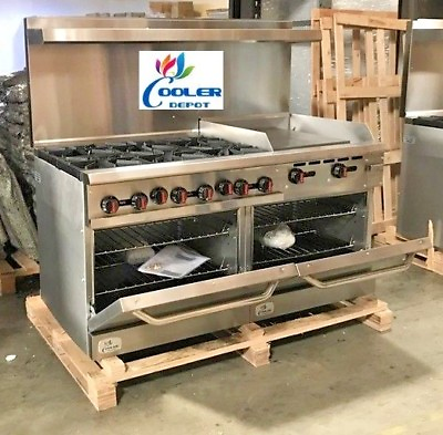 #ad NEW 60quot; Double Oven Range Combo Griddle amp; Hot Plate Stove Top Commercial NSF $2655.30
