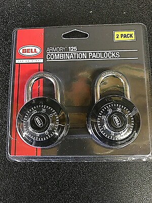 #ad Bell Combination Padlock Set Of 2 Combo Black Armory Model 125 $8.95