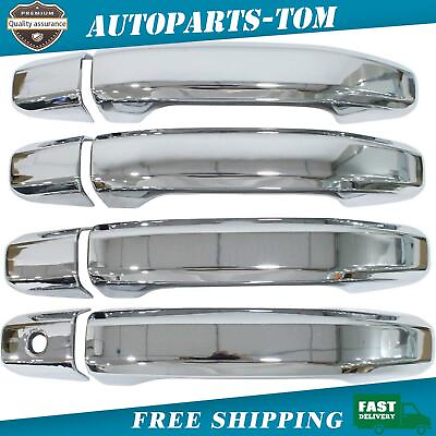 #ad Chrome 4 Door Handle Cover For Chevy Silverado 2020 2024 150025003500HD Truck $20.50