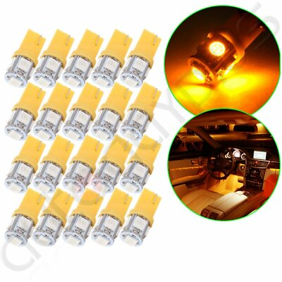 #ad 20Pcs T10 194 Ultra Amber 5050 5SMD LED Instrument Cluster Light Bulbs For Chevy $9.91