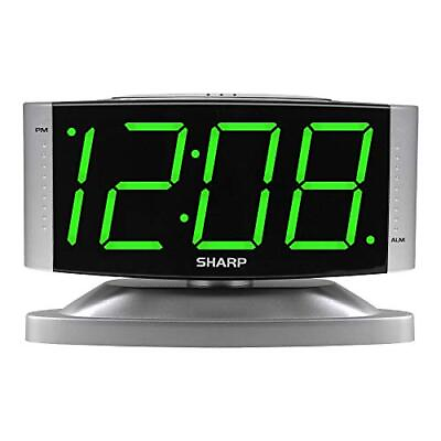 #ad Sharp Electric Digital Alarm Clock LED Large Display Battery Backup Snooze $22.36