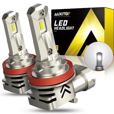#ad AUXITO LED H11 Headlight Low 6000K Bulbs Beam Conversion Kit Crystal Globe White $36.99