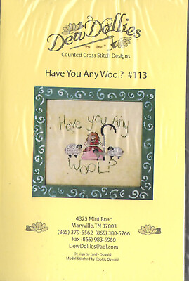 #ad Have You Any Wool? Dew Dollies Counted Cross Stitch Pattern Chart Emily Oswald $8.95