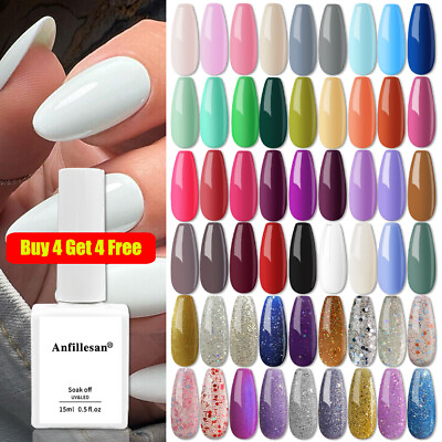 #ad Anfillesan 15ML Gel Nail Polish UV LED Art Glitter 168 French Color Gel Top Coat $4.13