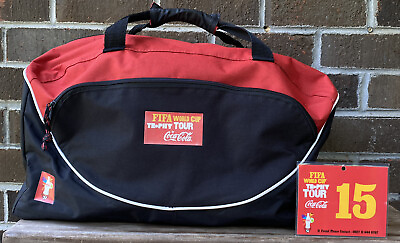 #ad Vintage Fifa World Cup Trophy Tour Coca Cola Staff Duffel Bag Security Badge $64.99