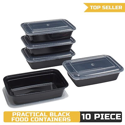 #ad Mainstays 10 Piece Meal Prep Containers Black: Convenient amp; Versatile $8.40
