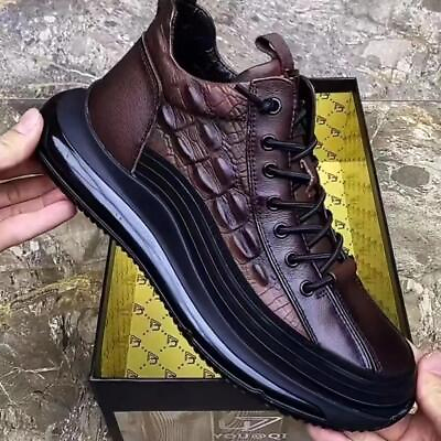 #ad Men#x27;s Casual Cowhide Air Cushion Shoes Cowhide Print Sneakers for Men $29.99
