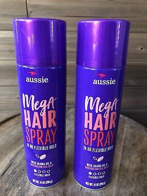#ad 2X Aussie Mega Aerosol Flexible Hold Hairspray 14 oz each $34.95