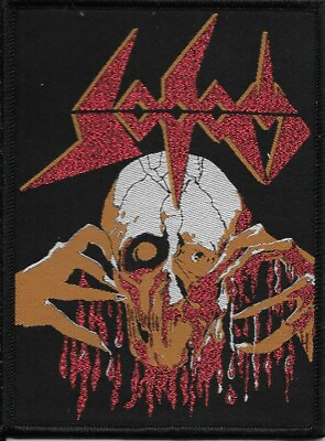 #ad SODOM OBSESSED BY CRUELTY WOVEN PATCH THRASH METAL GLITTER RED THREAD $9.88