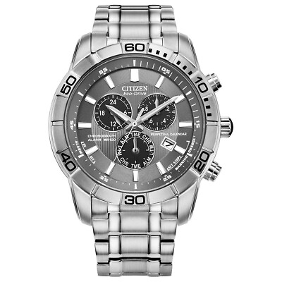 #ad Citizen Eco Drive Brycen Chronograph Stainless Steel Men#x27;s Watch BL5450 54H $249.00